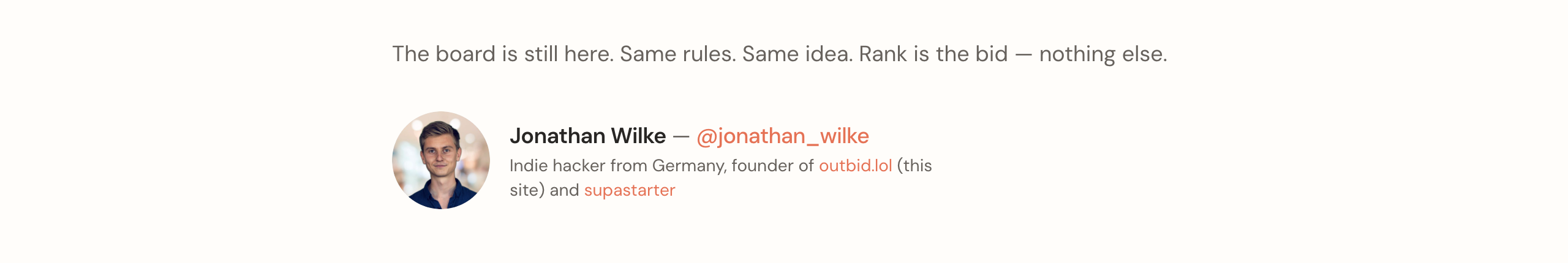 Founder note screenshot